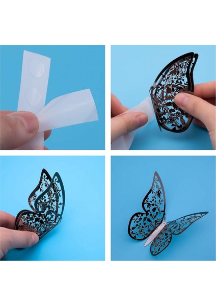 24 Adet 3D Kelebek Duvar Çıkartmaları 3 Boyutları Kelebek Duvar Çıkartmaları Odası Duvar Dekorasyonu Yatak Odası Parti Düğün Dekorları Için (Koyu Gri) (Yurt Dışından) modelleri