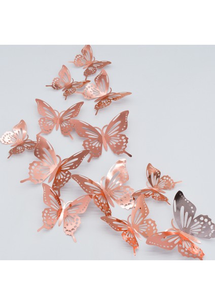 12 Adet 3D Metal Doku Stereo Hollow Kelebek Duvar Etiketi HB012 Inci Siyah (Yurt Dışından) modelleri