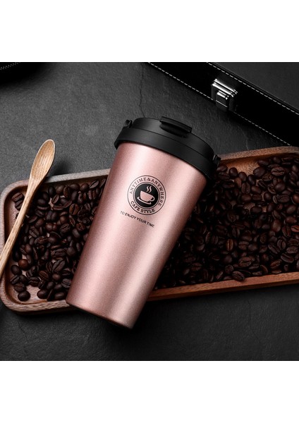 Çift Katmanlı Büyük Kapasiteli Araba Kupa Tatil Hediyesi Paslanmaz Çelik Hasır Bardak, 500 ml (Yurt Dışından)