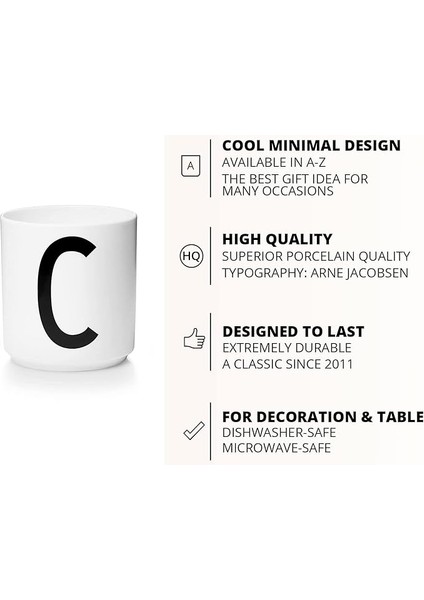 Mektup Kahve Fincanı/mektup Kupa Basit Tarzı (Mektup C) (Yurt Dışından) fiyatları