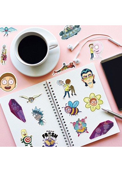 Uçan Daire Rick ve Morty Suluboya Vinil Çıkartmalar, 50'li Set, Suya Dayanıklı ve Uv Dirençli, Tüm Aletleriniz Için Mükemmel (Yurt Dışından)