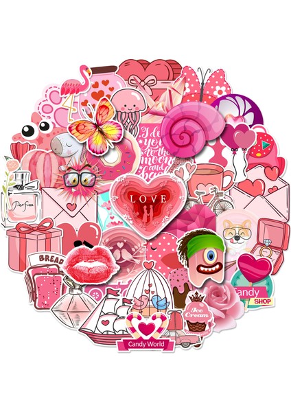 Pembe Sevgili Aşk Çıkartmalarını Itiraf Ediyor, 50'li Set, Suya Dayanıklı ve Uv'ye Dayanıklı, Tüm Aletleriniz Için Harika (Yurt Dışından)