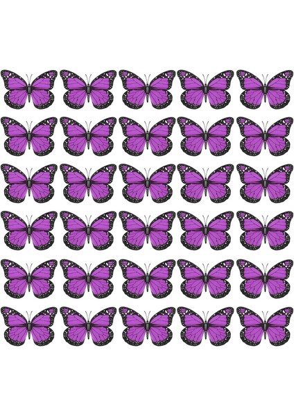30 Adet 4.7 '' Monarch Kelebek Süslemeleri El Sanatları Için Yapay Kelebekler 3D Mıknatıs Kelebek Duvar Dekoru Sahte Monarch Kelebek Ev, Duvar, Düğün, Parti Için Süslemek (Mor) (Yurt Dışından)