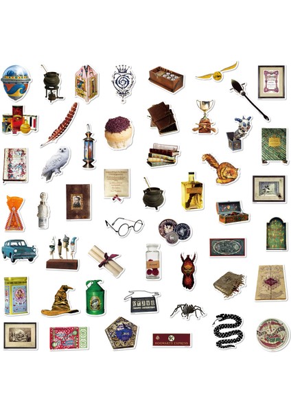Harry Potter Suluboya Vinil Çıkartmalar, 50'li Set, Suya Dayanıklı ve Uv Dirençli, Tüm Aletleriniz Için Harika, Sihirli Değnek Bavul Guita (Yurt Dışından) modelleri