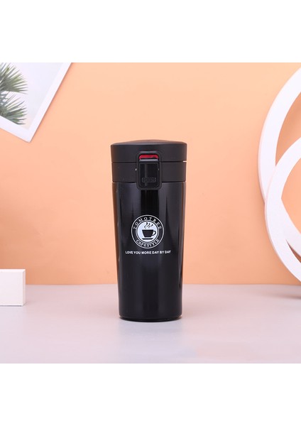 Sıçrama Kapak Paslanmaz Çelik Kahve Fincanı Çift Katmanlı Büyük Kapasiteli Araba Kupa Tatil Hediyesi, 380 ml (Yurt Dışından)