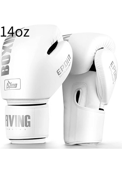Boks Tekvando Karma Dövüş Sanatları Için Erkekler ve Kadınlar Için Boks Eldivenleri Maui Tayland Mma Ağır Çanta Dövüş Eğitimi Beyaz Gri 14OZ (Yurt Dışından)