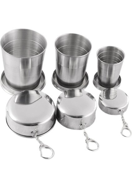 Katlanabilir Bardak Açık Shot Cam Anahtarlık Kamp Katlanır Metal Bardak | Katlanabilir Bardaklar Içme Teleskopik Taşınabilir Shot Bardağı, Premium Istiflenebilir Metal Katlanabilir (Yurt Dışından)
