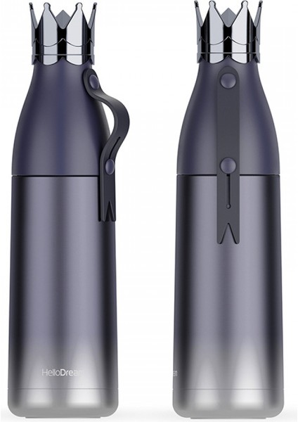 Yaratıcı Üç Boyutlu Taç Termos Bardak Paslanmaz Çelik Mermi Termos Bardak Öğrenci Açık Butik Bardak BLUE350ML (Yurt Dışından)