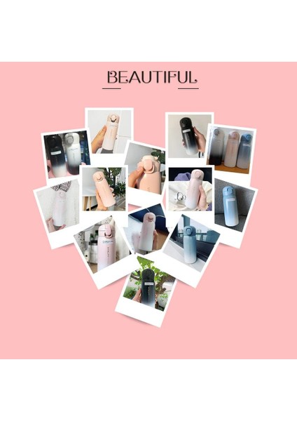 304 Paslanmaz Çelik Yalıtımlı Su Şişesi Bir Yandan Açık Termos Vakum Bardak Taşınabilir Seyahat Kupa Spor Bardak Şişesi Çift Katmanlı (Beyaz) (Yurt Dışından) fırsatları