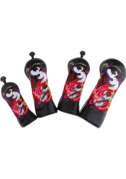 4 Su Geçirmez Golf Kulübü Başkanı Kapakları Set Golf Atıcı Başörtüsü Pu + Kadife 2 (Yurt Dışından)