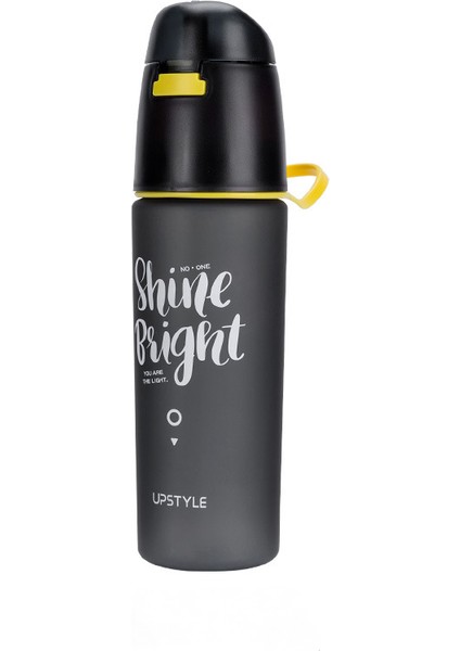 Sprey Su Bardağı Kişilik Yaratıcı Trend Anti-Sonbahar Spor Çocuk Saman Su Isıtıcısı Yaz Çok Fonksiyonlu Siyah 600ML (Yurt Dışından)