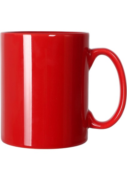 12 OZ Ekstra Büyük Seramik Kahve Kupa, Klasik Porselen Süper Büyük Çay Bardağı Ofis ve Ev için Kulplu, Kırmızı (Yurt Dışından)