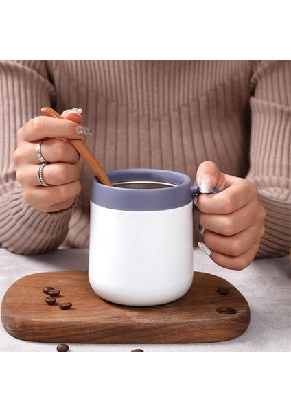 Kahve Kupa,13 Oz Yalıtımlı Kahve Kupa Dudaklı, Paslanmaz Çelik Kahve Kupa Saplı, Yeniden Kullanılabilir Yalıtımlı Kupa, Kahve Bardağı, Çay Bardakları, Beyaz (Yurt Dışından) fiyatları