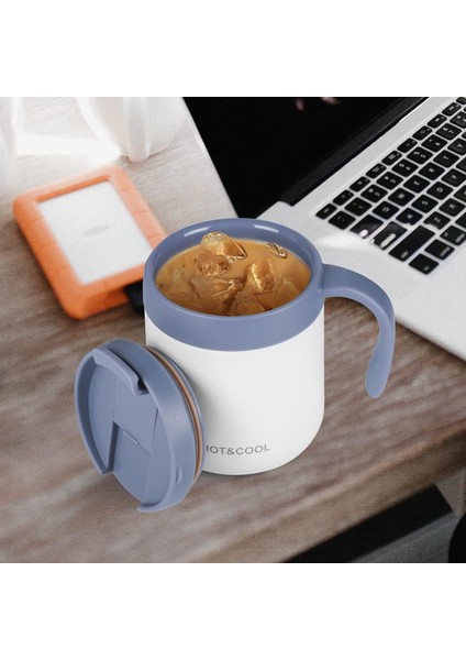 Kahve Kupa,13 Oz Yalıtımlı Kahve Kupa Dudaklı, Paslanmaz Çelik Kahve Kupa Saplı, Yeniden Kullanılabilir Yalıtımlı Kupa, Kahve Bardağı, Çay Bardakları, Beyaz (Yurt Dışından) fırsatları