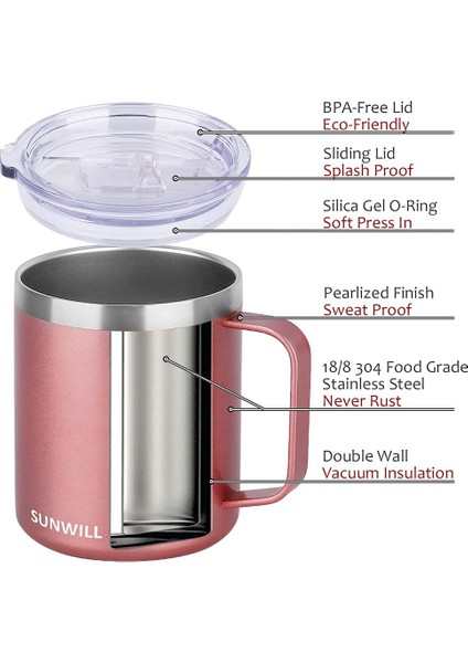 14 Oz Kahve Kupa, Kapaklı Vakum Yalıtımlı Kamp Kupa, Çift Duvar Paslanmaz Çelik Seyahat Tumbler Bardak, Kahve Termos Dış Mekan ，tyrant Gold (Yurt Dışından) fiyatları