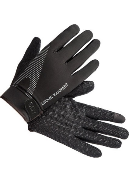 Bisiklet Eldivenleri, Rüzgar Geçirmez Dokunmatik Ekran Kaymaz Silikon Jel Eldiven, Erkek ve Bayan Için Astar Koşu Eldivenleri Siyah(M) (Yurt Dışından)