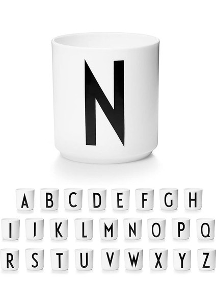Mektup Kahve Fincanı / Harf Kupa Basit Tarzı (Mektup N) (Yurt Dışından)
