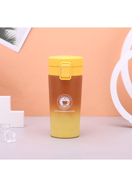 Sıçrama Kapak Paslanmaz Çelik Kahve Fincanı Çift Katmanlı Büyük Kapasiteli Araba Kupa Tatil Hediyesi, 500 ml (Yurt Dışından)