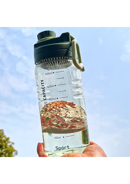 1.5l Spor Su Şişesi Büyük Kapasiteli Yüksek Sıcaklığa Dayanıklı Plastik Bardak Spor Çevre Dostu Taşınabilir Seyahat Uzay Bardağı (Yeşil) (Yurt Dışından) fiyatları