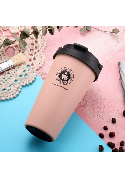 Çift Katmanlı Büyük Kapasiteli Araba Kupa Tatil Hediyesi Paslanmaz Çelik Hasır Bardak, 500 ml (Yurt Dışından) fırsatları