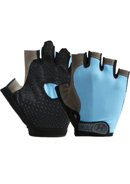 Bisiklet Eldivenleri Erkekler Kadınlar Için Bisiklet Eldivenleri, Yarım Parmak Bisiklet Eldiveni Yol Bisiklet Eldivenleri Şok Emici Dağ Bisikleti Eldivenleri-Mavi (L) (Yurt Dışından)