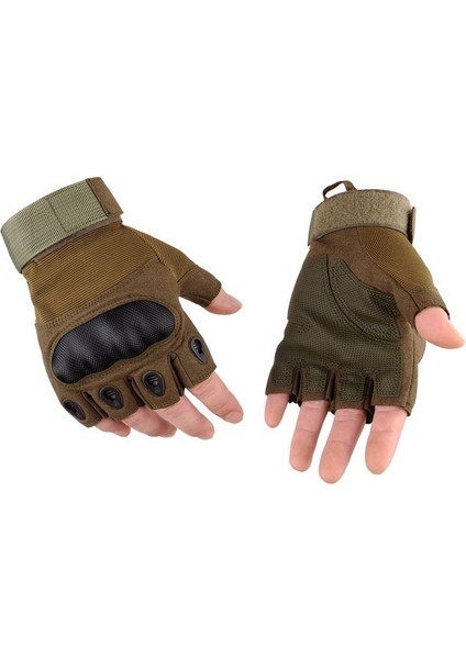 Dokunmatik Ekranlı Motosiklet Motokros Dirt Bike Yarışı Yokuş Aşağı Taktik Eldiven (Xl, Ordu Yeşili Yarım Parmak) (Yurt Dışından)