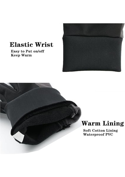 Kış Termal Eldiven Erkek Kadın Dokunmatik Ekran Suya Dayanıklı Rüzgar Geçirmez Kaymaz Isıtmalı Eldiven Eller Sıcak (S, Siyah) (Yurt Dışından) modelleri