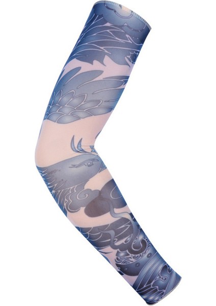 Sahte Geçici Dövme Kollu Yetişkin Kadın Erkek Elastik Kol Çorap Üzerinde Kayma Unisex Parti Cadılar Bayramı Dövme Biker Güneş Bloğu 1 PAIR-GKK026 (Yurt Dışından)