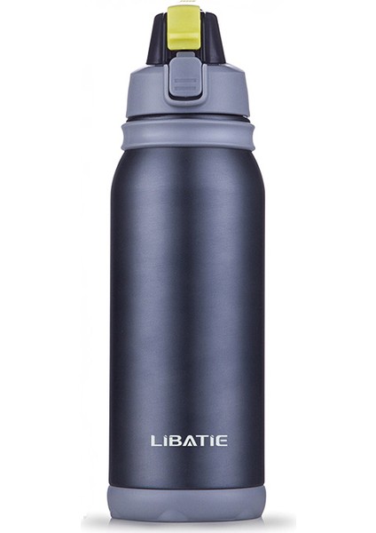 Liba Demir 304 Paslanmaz Çelik Isı Yalıtımı Soğuk Bardak Büyük Kapasiteli Spor Açık Alan Sporları Seyahat Dağcılık Su Bardağı Pot Gri 600ML (Yurt Dışından)