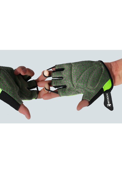 Bisiklet Eldivenleri Dağ Bisikleti Eldivenleri Parmaksız, Erkekler ve Kadınlar Için Kaymaz Nefes Alabilir Bisiklet Eldiveni-Yeşil(M) (Yurt Dışından) fırsatları