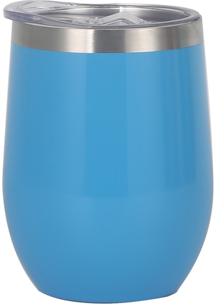 Yumurtalık Paslanmaz Çelik Yaratıcı U Şeklinde Kırmızı Şarap Termos Bardak Büyük Göbek 12OZ Yumurta Kabuğu Bardak Yıldız Gök Mavisi Kenarlı (Yurt Dışından)