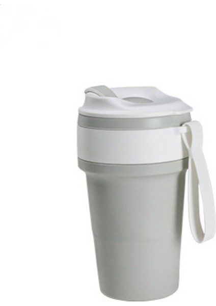 Katlanabilir Kahve Fincanı, Taşınabilir Katlanabilir Seyahat Kupa, 15OZ450ML Dayanıklı ve Yeniden Kullanılabilir Kamp Kupası, Seyahat Için Pipetli ve Kapaklı Silikon Cep Bardak, Aç (Yurt Dışından)