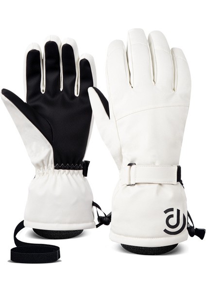 Motosiklet Eldivenleri Kış Sıcak Dokunmatik Ekran Su Geçirmez Rüzgar Geçirmez Koruyucu Giysi (L,organ C-Beyaz) (Yurt Dışından)