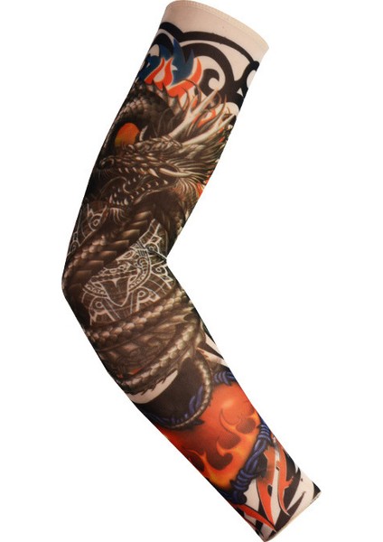 Sahte Geçici Dövme Kollu Yetişkin Kadın Erkek Elastik Kol Çorap Üzerinde Kayma Unisex Parti Cadılar Bayramı Dövme Biker Güneş Bloğu 1 PAIR-GKK007 (Yurt Dışından)