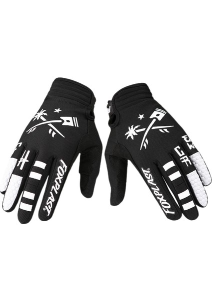 Binicilik, Yol Yarışı, Tırmanma Için Tam Parmaklı ve Dokunmatik Ekranlı, Nefes Alabilen Hafif Kaymaz Eldivenler (L, Yeni Siyah) (Yurt Dışından)