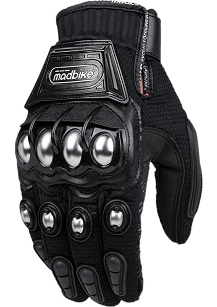 Motosiklet Eldivenleri Çelik Mafsal Motosiklet Atv Motokros Dirt Bike Yarışı Bmx Mx Yokuş Aşağı Taktik Eldiven Dokunmatik Ekran (Xxl, Siyah) (Yurt Dışından)