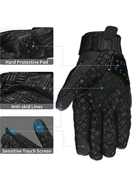 Motosiklet Eldivenleri Çelik Mafsal Motosiklet Atv Motokros Dirt Bike Yarışı Bmx Mx Yokuş Aşağı Taktik Eldiven Dokunmatik Ekran (Xxl, Siyah) (Yurt Dışından) fırsatları