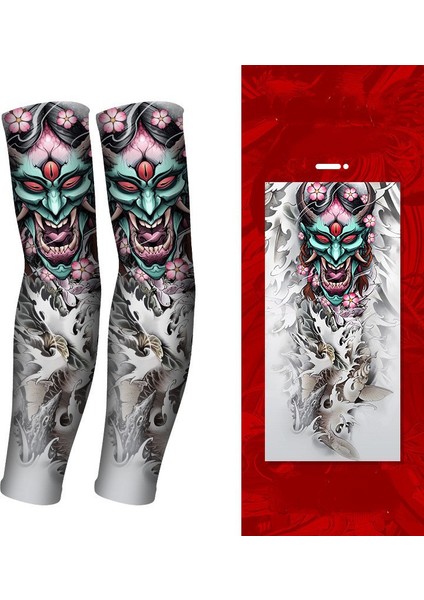 Serin Dövme Kollu Kol Çorapları, Sahte Geçici Dövme, Erkek Kadın Moda Vücut Sanatı Parti FAVOR-GP77016 Için Esnek Güneş Koruyucu Kapak (Yurt Dışından)