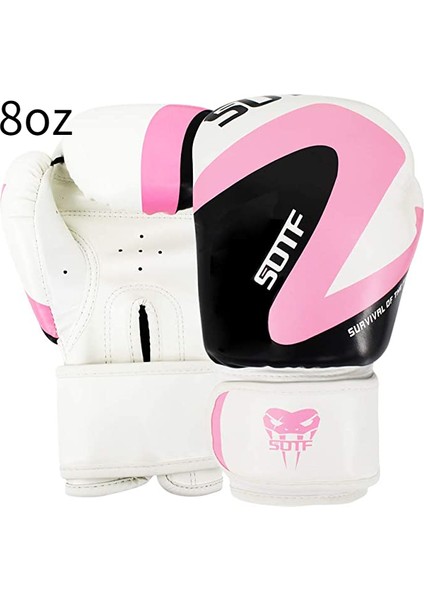 Eldivenler Erkek Boks Eldivenleri Ağır Hizmet Paketi Antrenman Eldivenleri Kadın Mma (Pembe) 8oz (Yurt Dışından)