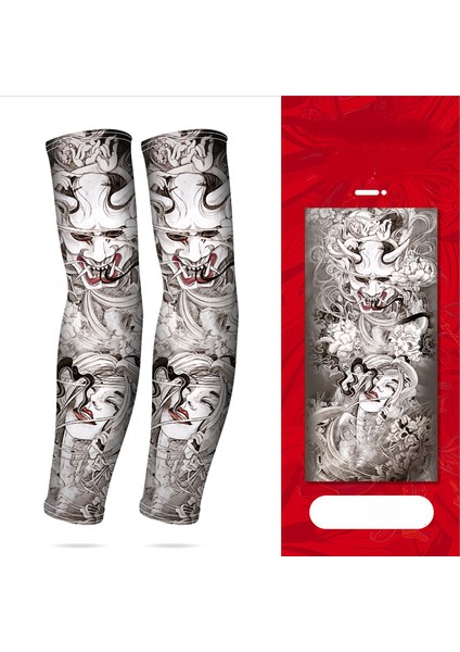 Serin Dövme Kollu Kol Çorapları, Sahte Geçici Dövme, Erkek Kadın Moda Vücut Sanatı Parti FAVOR-GP77020 Için Esnek Güneş Koruyucu Kapak (Yurt Dışından)