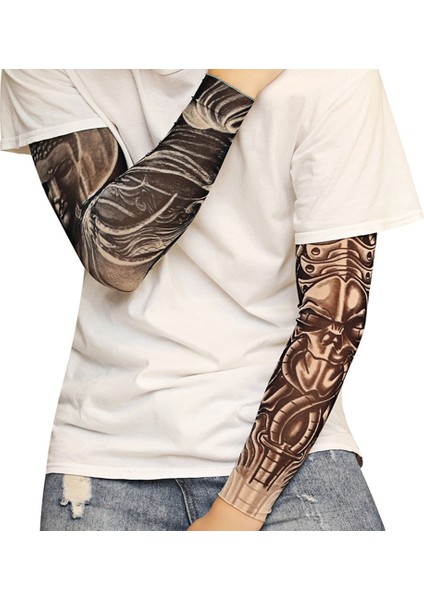 Sahte Geçici Dövme Kollu Yetişkin Kadın Erkek Elastik Kol Çorap Üzerinde Kayma Unisex Parti Cadılar Bayramı Dövme Biker Güneş Bloğu 1 PAIR-GKK009 (Yurt Dışından) fırsatları