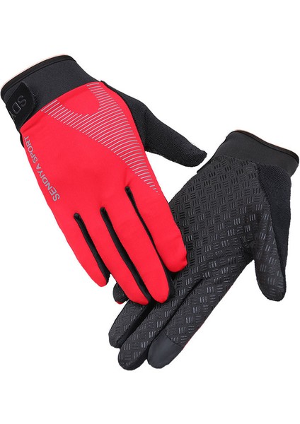 Bisiklet Eldivenleri, Rüzgar Geçirmez Dokunmatik Ekran Kaymaz Silikon Jel Eldiven, Erkek ve Bayan Için Astar Koşu Eldivenleri Kırmızı(L) (Yurt Dışından) fırsatları