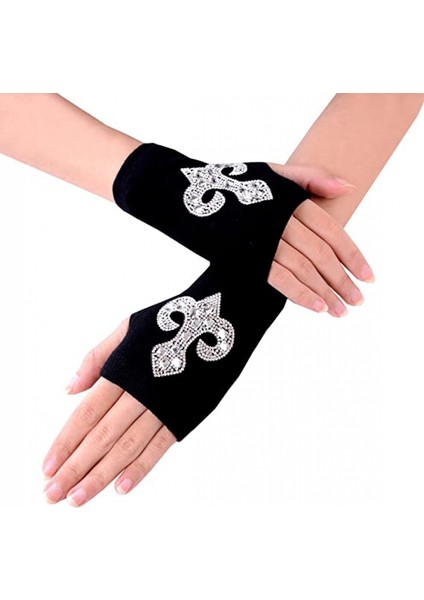 Kadın Punk Kış Kol Isıtıcı Örme Esnek Yumuşak Parmaksız Eldiven, Siyah J (Yurt Dışından) fiyatları