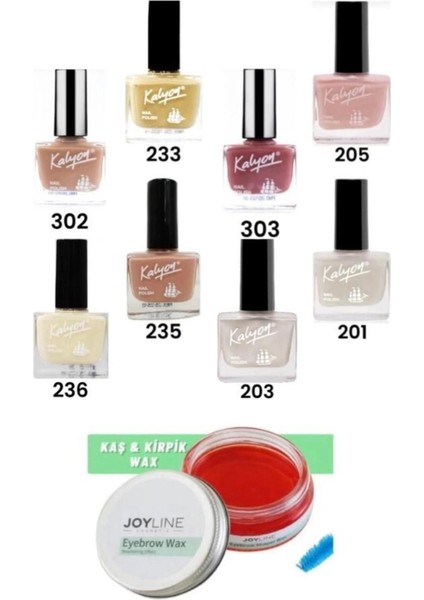 Oje 8'li Set-6+Joy Line Kaş Şekillendirici ve Sabitleyici Wax 50ML