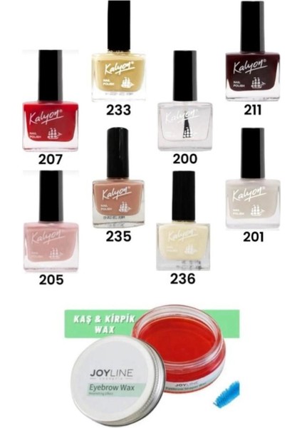 Oje 8'li Set-5+Joy Line Kaş Şekillendirici ve Sabitleyici Wax 50ML