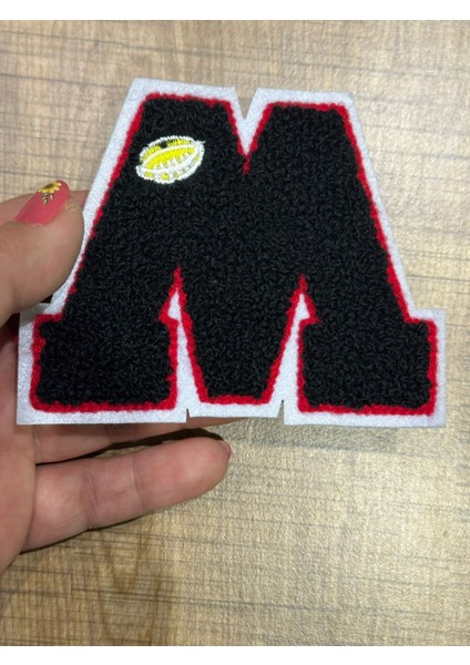 10X8 cm Dokuma Kabartma M Harfi Arma Yama Dikiş Aksesuarı