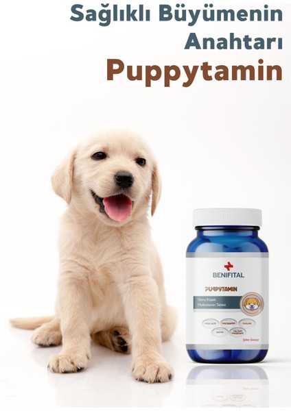 Puppytamin Tablet Yavru Köpeklerin Gelişimini Destekleyici Vitamin ve Mineral Tableti 75 Adet