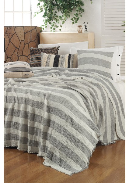 Loca Ekru Tek Kişilik %100 Pamuk Mood Comfort Yatak Örtüsü Seti