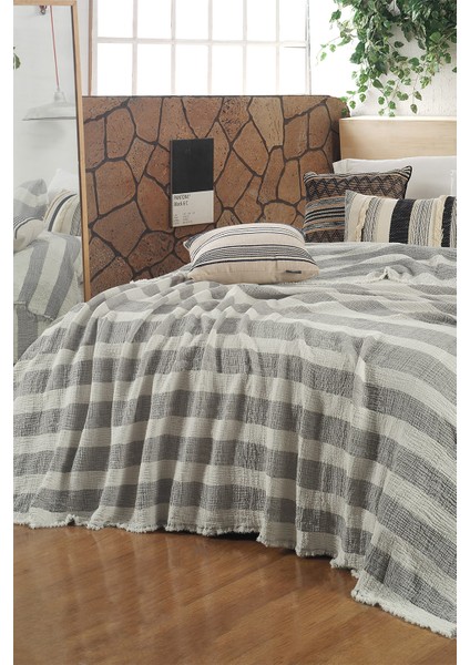 Loca Ekru Tek Kişilik %100 Pamuk Mood Comfort Yatak Örtüsü Seti
