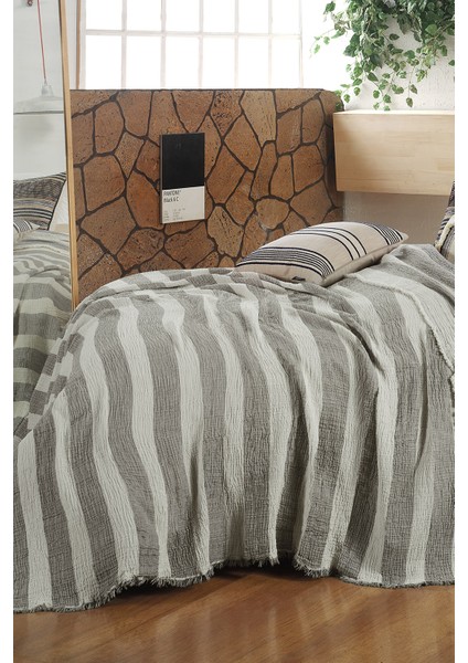 Loca Ekru Tek Kişilik %100 Pamuk Mood Comfort Yatak Örtüsü Seti